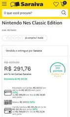 [Cartão Saraiva] Nintendo NES Classic Edition - R$292