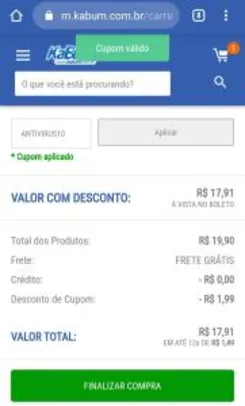 10% OFF em Antivírus na Kabum