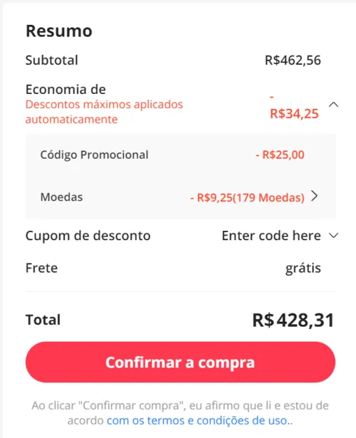 Imagem na descrição da promoção