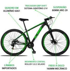 Bicicleta KSW Xlt Aro 29 Alumínio Freio a Disco 21 Marchas Câmbios Importados