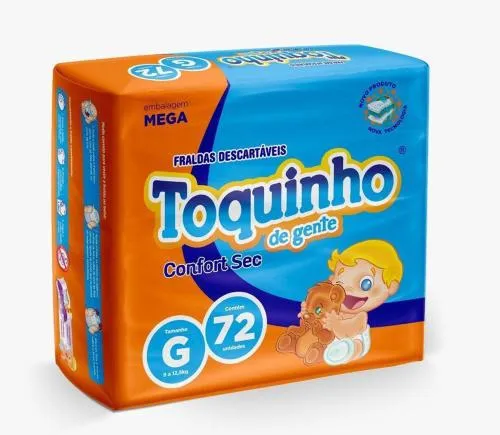 Fralda Descartável Infantil Toquinho Confort Sec G-72 Unidades