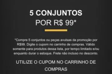 5 Conjuntos Infantis por R$99,00