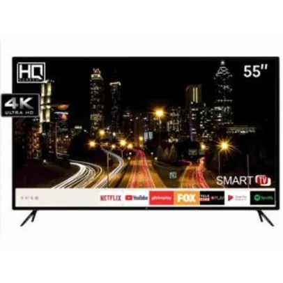 [R$1.472 AME+CC Shoptime] Smart TV LED 55" HQ HQSTV55NY UHD 4K | R$1.636