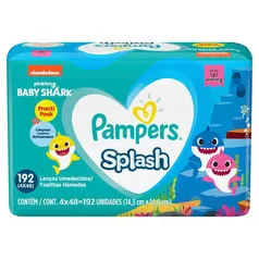 Lenço Umedecido Pampers Splash Com 192 Unidades Preço Especial