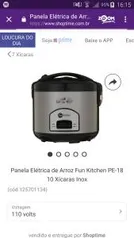 Panela Elétrica de Arroz Fun Kitchen 10 Xícaras Inox 110v por R$ 90