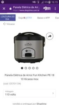 Panela Elétrica de Arroz Fun Kitchen 10 Xícaras Inox 110v por R$ 90