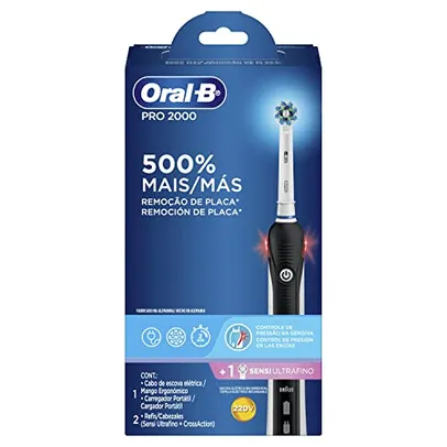 Escova Elétrica Recarregável Oral-B Pro 2000 Sensi Ultrafino 220v + 1 Refil Sensi Ultrafino