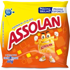 Lã de Aço Assolan Pacote 60g com 8 Unidades (mín. 2)