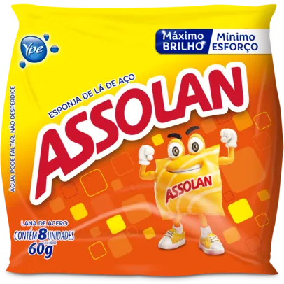 Lã de Aço Assolan Pacote 60g com 8 Unidades (mín. 2)