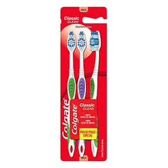 [REC / SUPER R$5,30] Escova Dental Colgate Classic Clean 3Unid Promo Leve 3 Pague 2