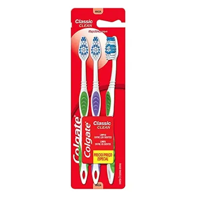 [REC / SUPER R$5,30] Escova Dental Colgate Classic Clean 3Unid Promo Leve 3 Pague 2