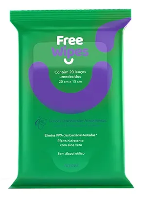 (REC) Lenços Umedecidos Antissépticos Free Wipes, Freeco