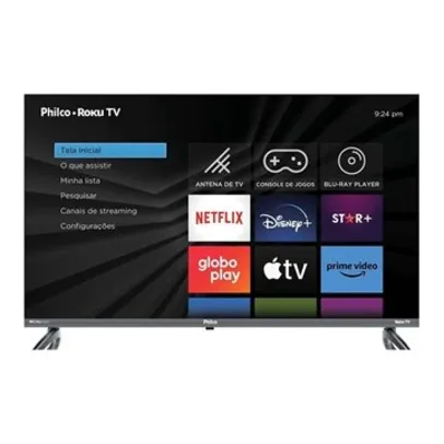 Smart TV LCD LED 32 Philco PTV32K34RKGB | Wi-Fi, Roku, Dolby, com 2 HDMI, 2 USB