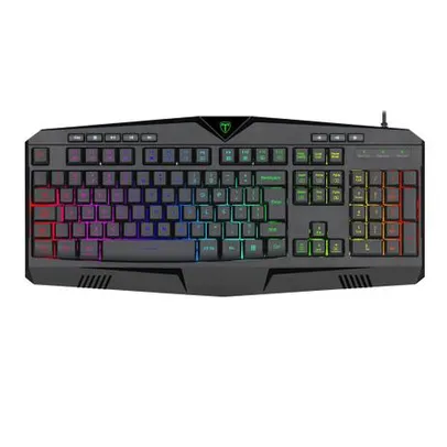 Teclado Gamer T-Dagger Submarine RGB, ABNT2, Preto - T-TGK205 (PT)