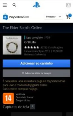The Elder Scrolls online ( Grátis temporariamente PS4 )