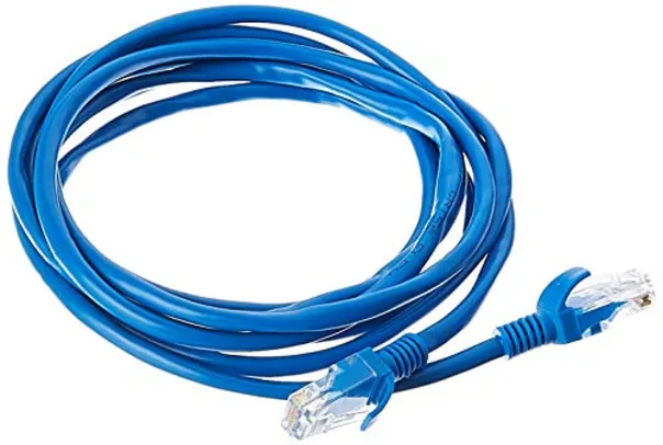 Cabo de Rede Plus Cable PC-ETHU25BL Cat.5E 2.5M Azul Patch Cord - Conectores RJ45 Capa de PVC