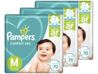 Fralda Pampers Confort Sec M - 210 UN | R$142