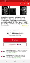 [Com AME R$6099] Samsung Galaxy S20 Ultra 128GB