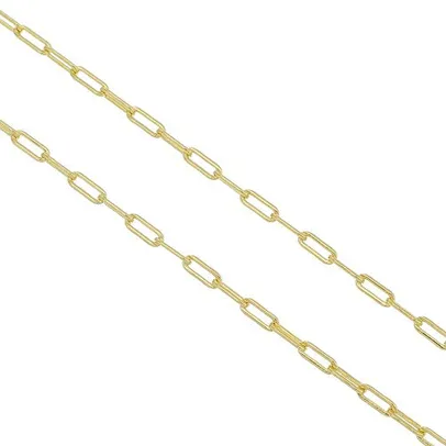 Corrente Folheada a Ouro 18k modelo francesa Longa com 70cm