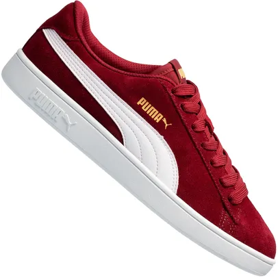 Tênis Puma Smash V3 BDP - Unissex (Vinho/Branco)