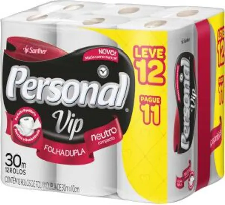 [Prime] Papel Higiênico VIP Folha Dupla, Personal, 12 unidades R$ 13