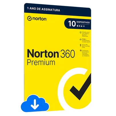 Norton 360 Premium 2023 10 Dispositivos, 12 meses, Digital para Download - ESD 21430780