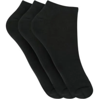 Meia sapatilha Oxer - 3 pares - R$12,59