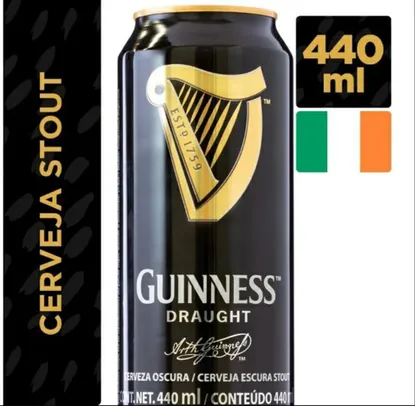 Cerveja Irlandesa Guinness Draught Lata 440ml | R$14