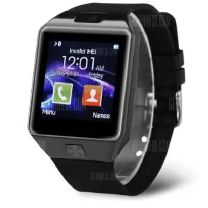 DZ09D Single SIM Smart Watch Phone  - BLACK - R$36,04