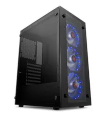 GABINETE GAMER PICHAU MAGPIE III LATERAL/FRONTAL VIDRO LED AZUL, PGMA-03-BLUE (FANS INCLUSAS) || R$ 209