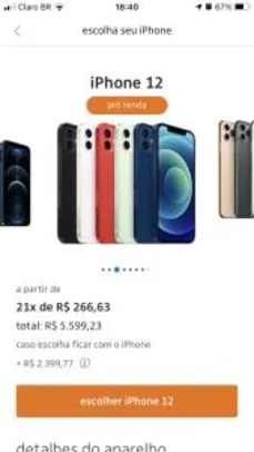 Iphone 12 - IPHONE PARA SEMPRE ITAU R$7999