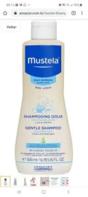 Gentle Shampoo, Suave e Não Arde os Olhos, Mustela Bebê, Azul, Médio 500 ml | R$22