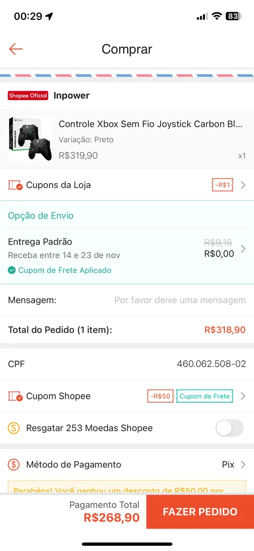 Imagem na descrição da promoção