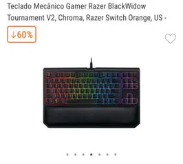 Teclado Mecânico Gamer Razer BlackWidow Tournament V2, Chroma | R$550