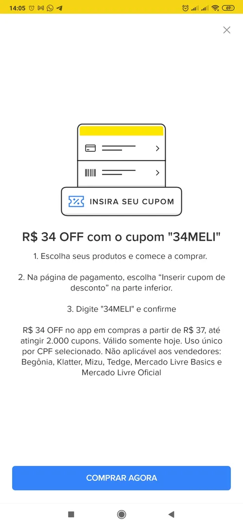 Imagem na descrição da promoção