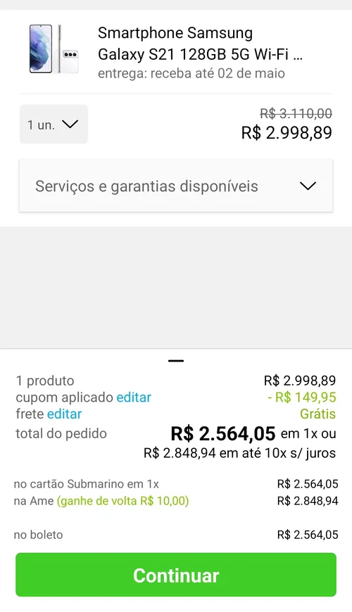 Imagem na descrição da promoção