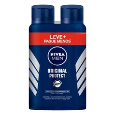 [+Por- R$ ] KIT 2 NIVEA Desodorantes Antitranspirante Aerosol Nivea Men Original Protect 48h 150ml