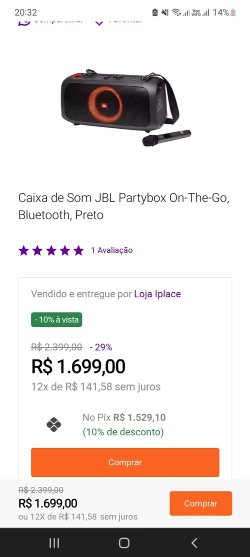 Imagem na descrição da promoção