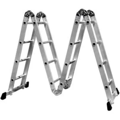Saindo por R$ 239,9: Escada Multifuncional 4x4 em Aço e Alumínio 16 Degraus | Pelando
