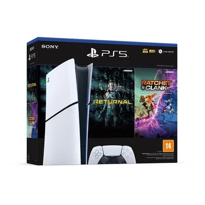 Console PlayStation 5 Slim Sony, SSD 1TB, Edição Digital, Com Controle Sem Fio DualSense, Branco + 2 Jogos Digitais - 1000038914