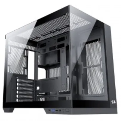 Gabinete Gamer Redragon Wideload Pro, Mid Tower, Vidro Temperado, ATX, Black, Sem Fonte, Sem Fan, CA-604B-PRO