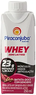 Piracanjuba Whey Zero Lactose Sabor Batata Doce c/ Gengibre 250ml | R$ 2,75