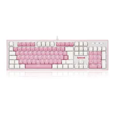 Teclado Mecanico Gamer Redragon HADES, Led White, ABNT2, Switch Azul, Rosa e Branco, K623-PW-(PT-BLU