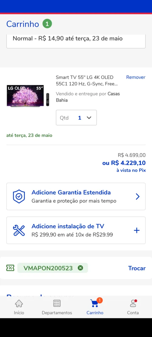 Imagem na descrição da promoção