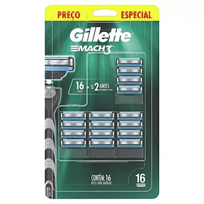 Refil Para Barbear Gillette Mach3 16 Unidades