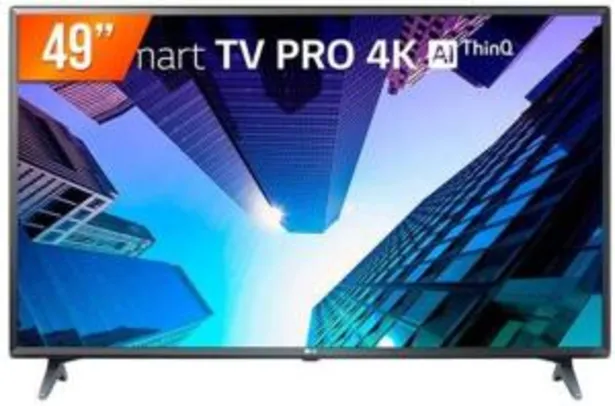 Smart TV LED 49" LG ThinQ AI Ultra HD 4K 49UM731C 3 HDMI 2 USB Wi-fi com Conversor Digital