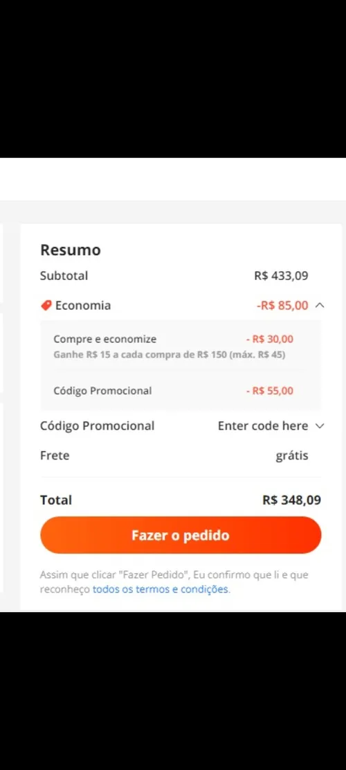 Imagem na descrição da promoção