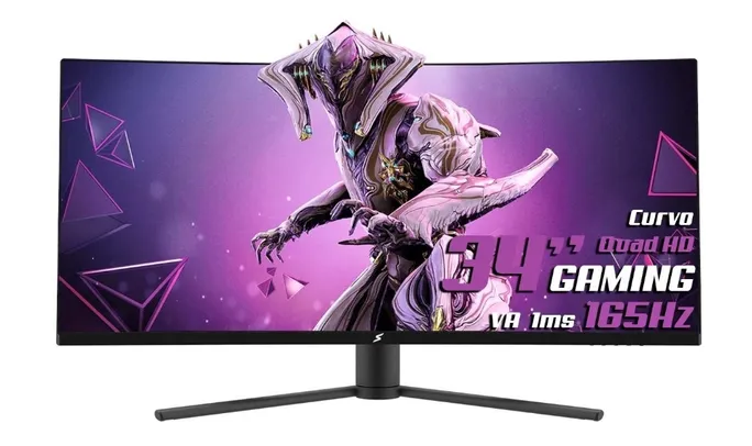 Monitor Gamer SuperFrame Vision Ultra, 34 Pol, Curvo, UltraWide, Quad HD, VA, HDR, FreeSync, 1ms, 165Hz, HDMI/DP, SFVC-3415