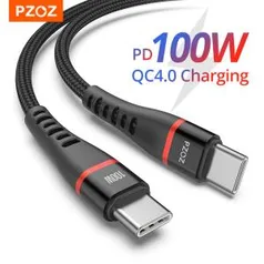 Cabo Pzoz 100w pd usb c para usb tipo c 4.0 60w | R$24