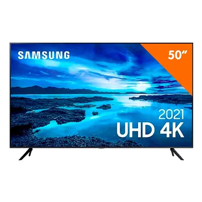 Smart TV Samsung 50" 4K Crystal UHD, UN50AU7700, Wi-Fi Integrado